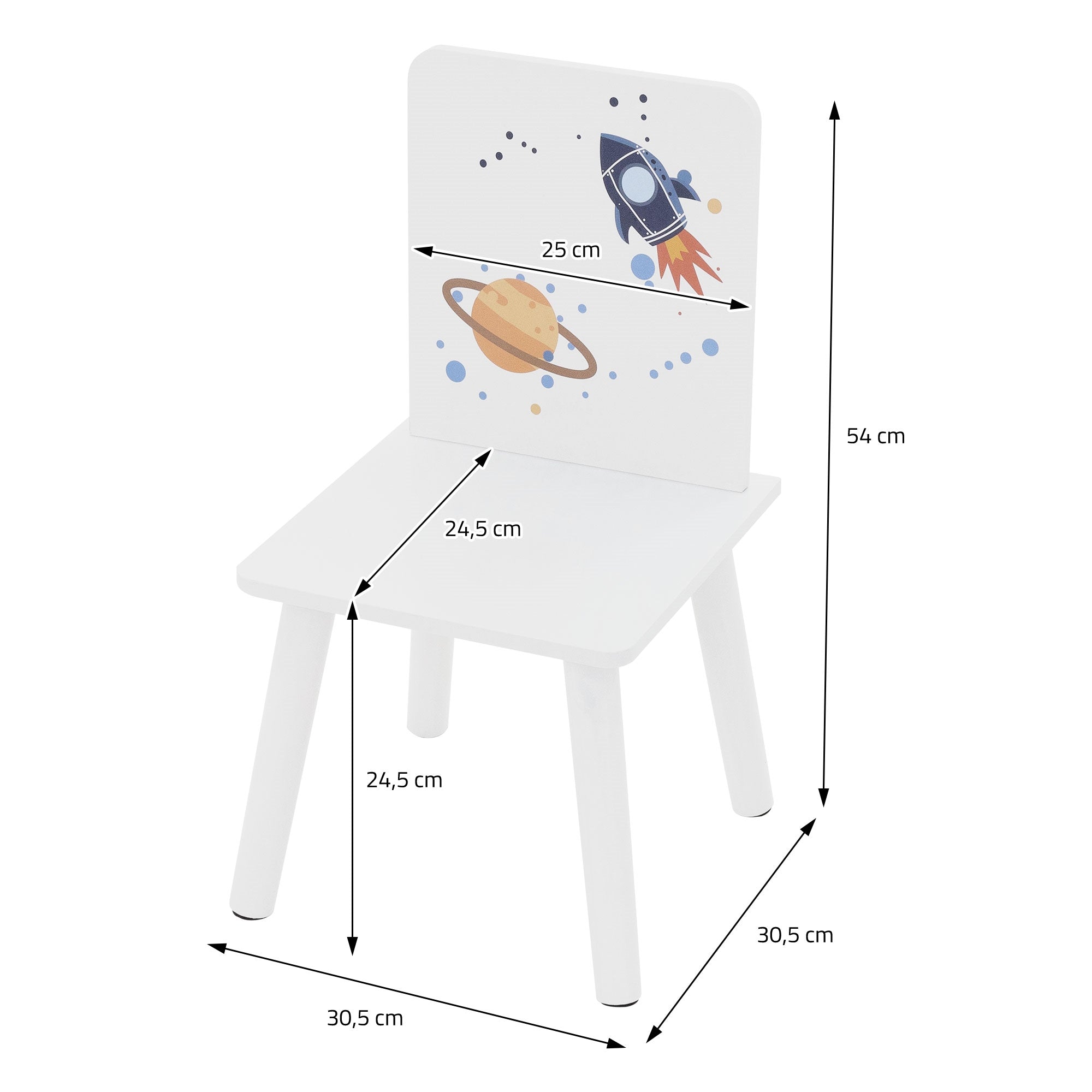 ECD Joyz table et chaises enfant bois motif espace 2 chaises