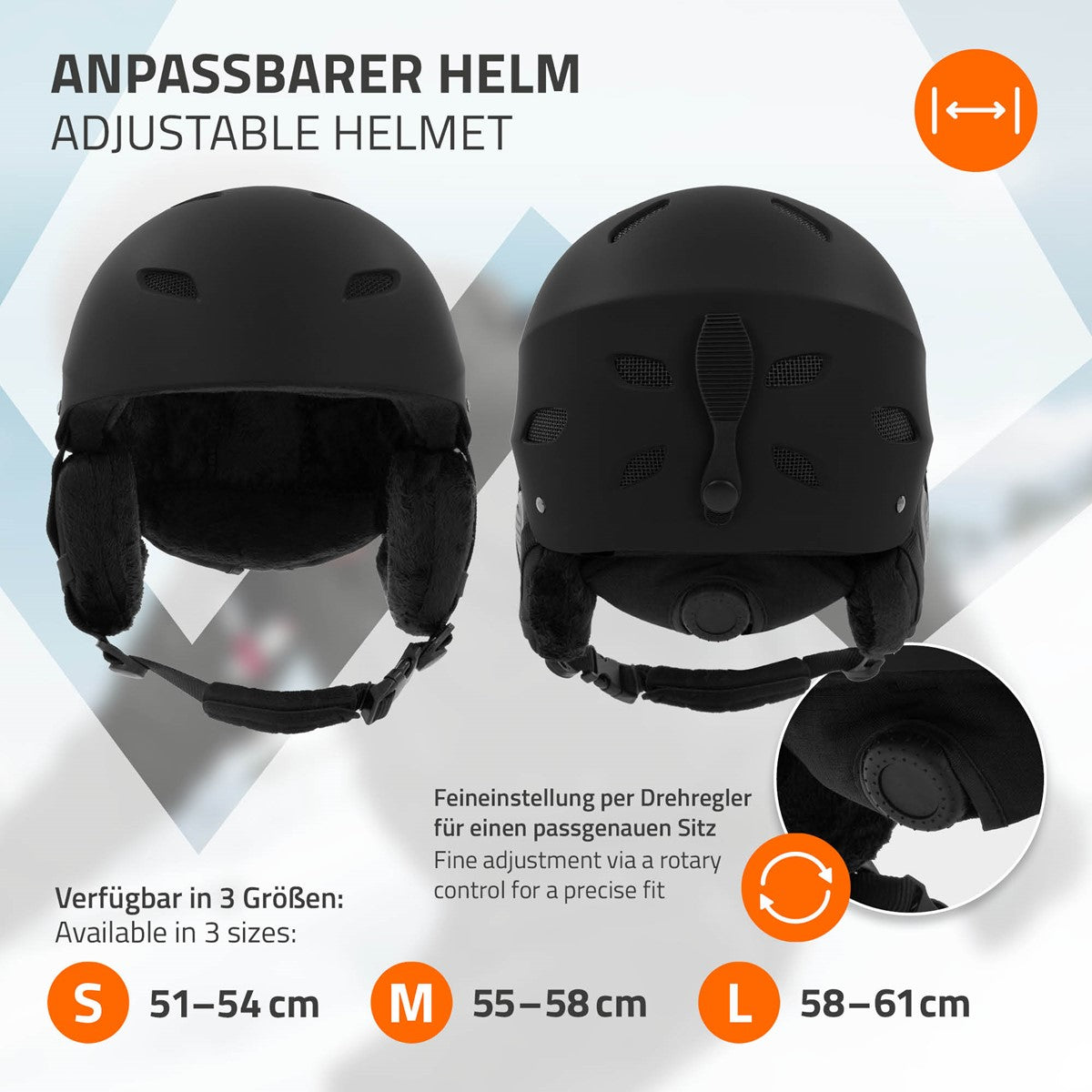 ECD Germany casque ski S 51-54 cm noir ventilation snowboard