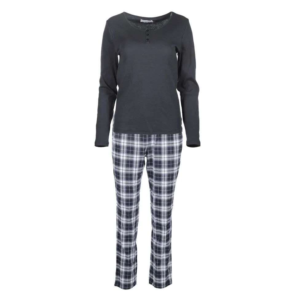Stokomani Mode Pyjama long jersey carreaux Bleu foncé