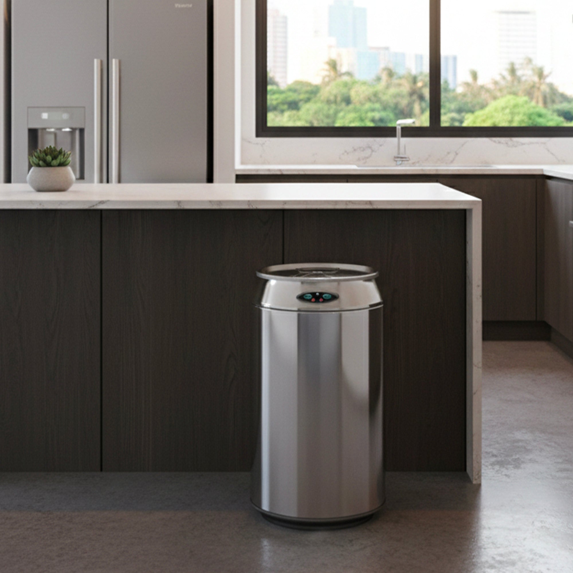 Red Deco Can poubelle cuisine automatique inox 30 L
