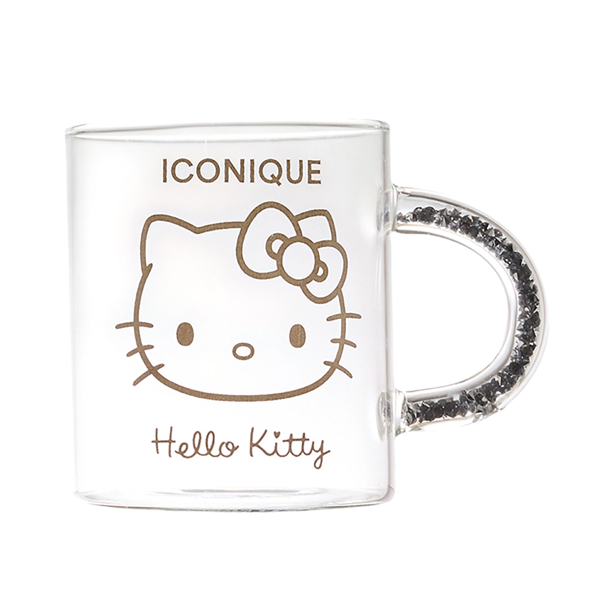 Stokomani Maison Hello Kitty mug en verre 30cl paillettes