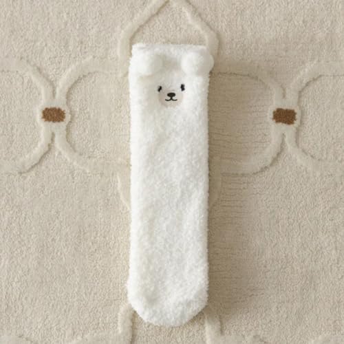 Shop-Story chaussettes cocooning ourson blanc taille unique