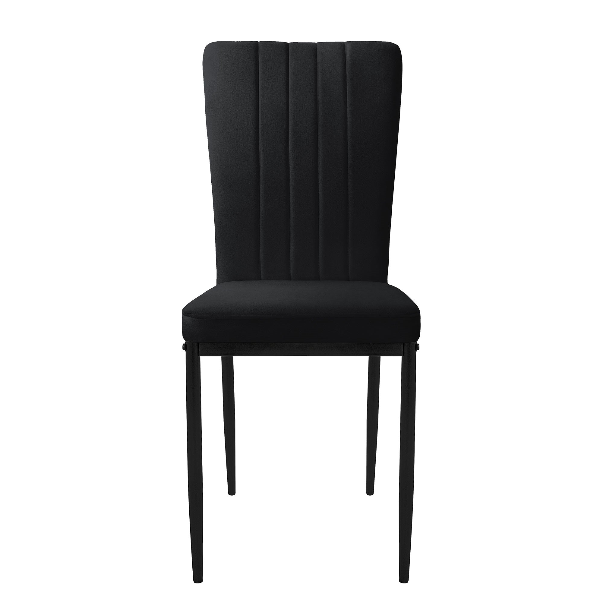 ECD Germany Möbel Lot 4 chaises velours gris pieds métal