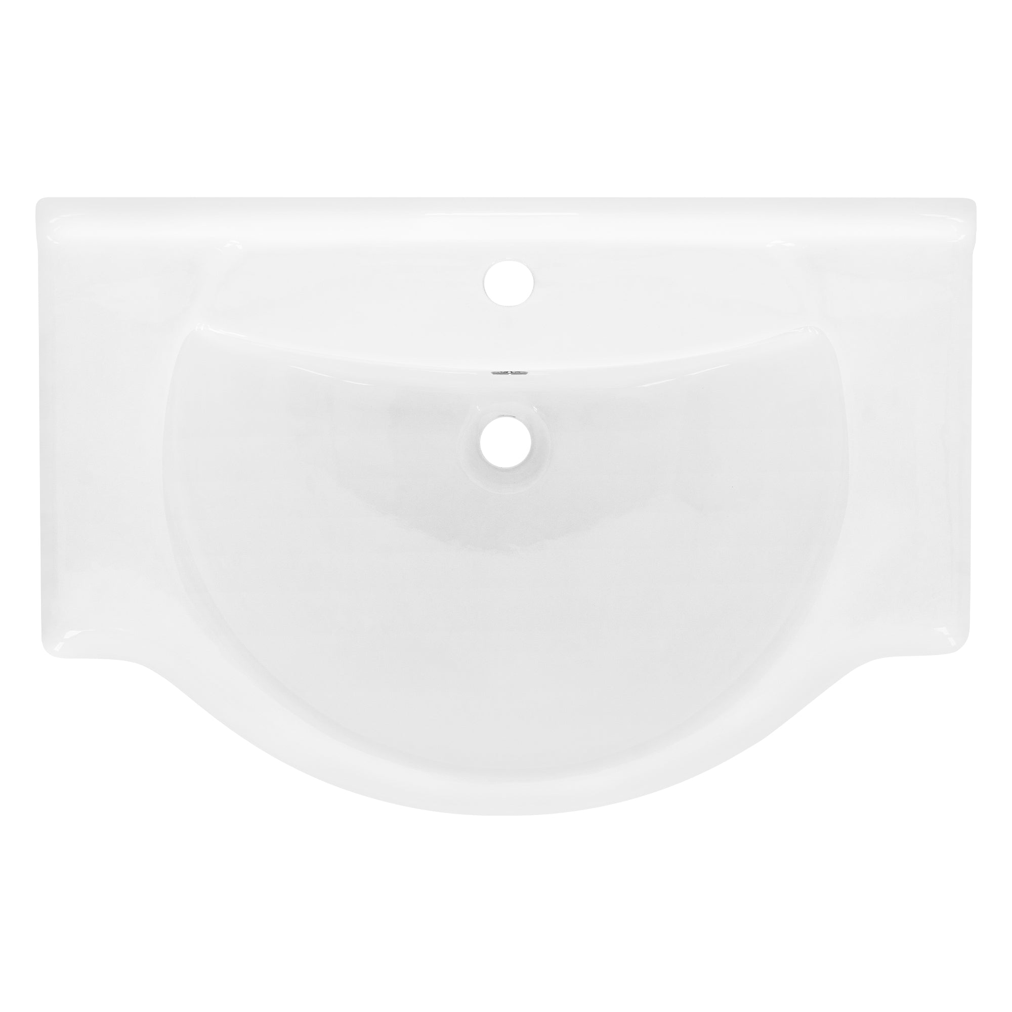 ECD Germany ML-Design lavabo céramique blanc 77 cm + bonde argent