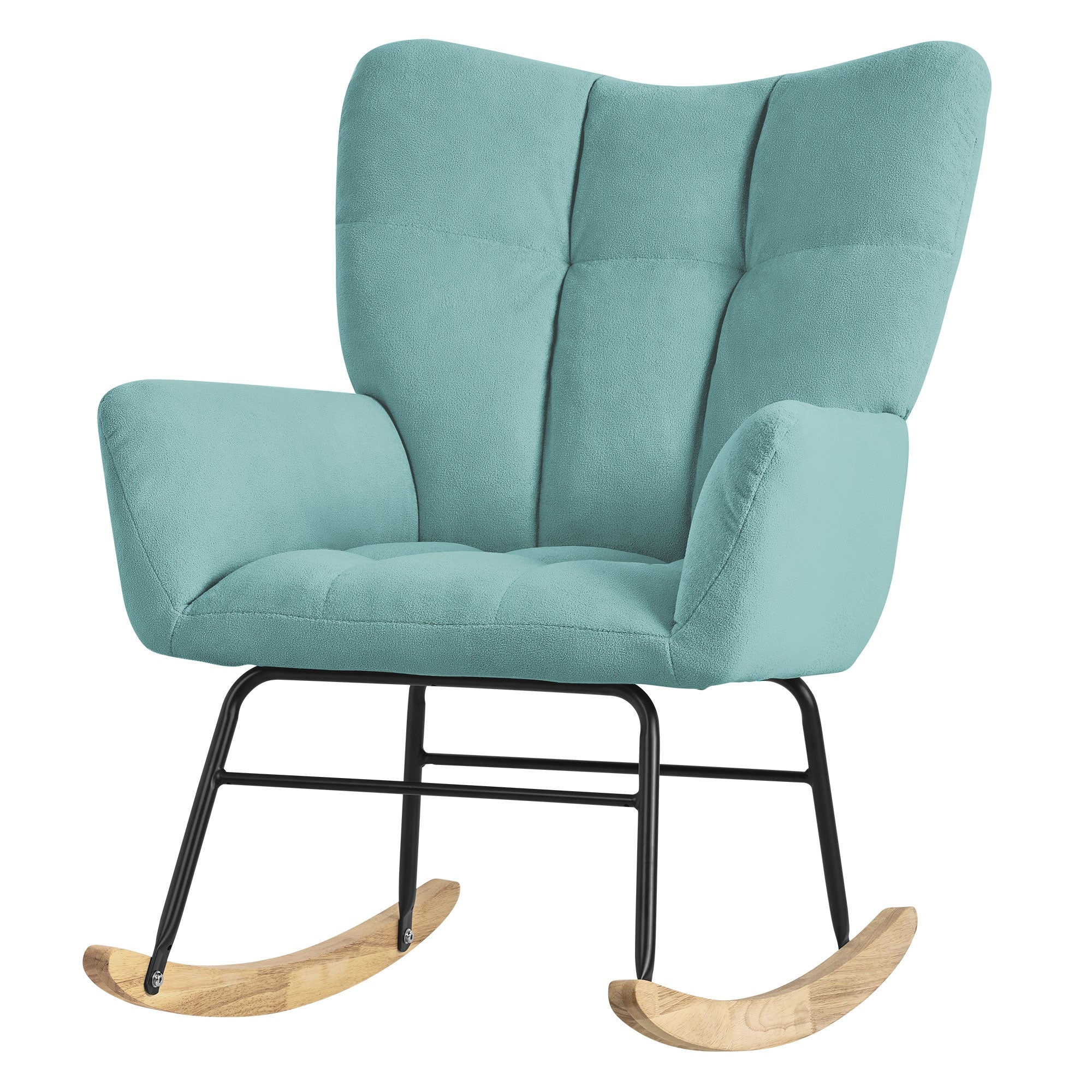 ML-Design fauteuil à bascule bouclette beige 120 kg bois