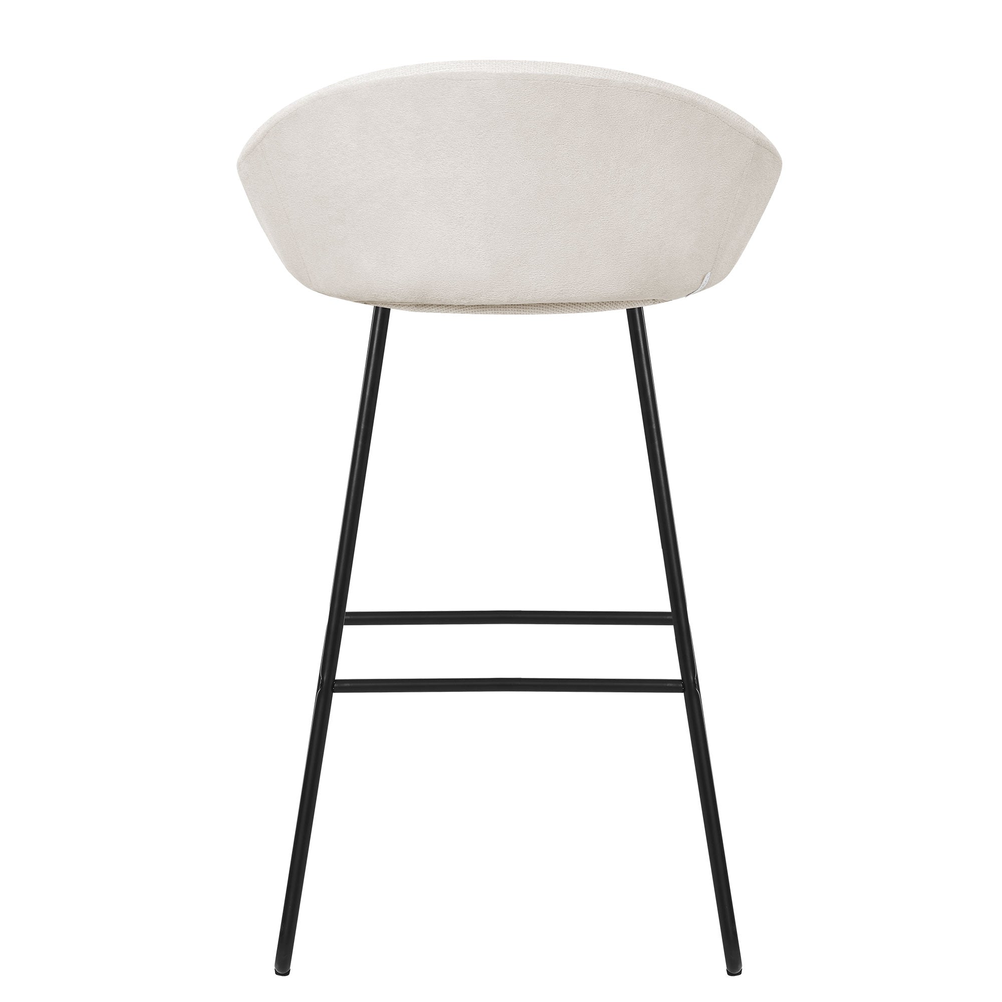 ECD Germany tabouret de bar beige dossier lot de 2