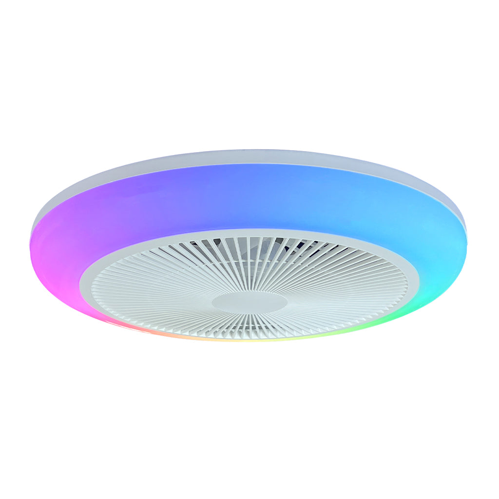 Red Deco Laguna 46cm ventilateur plafond LED RGB blanc