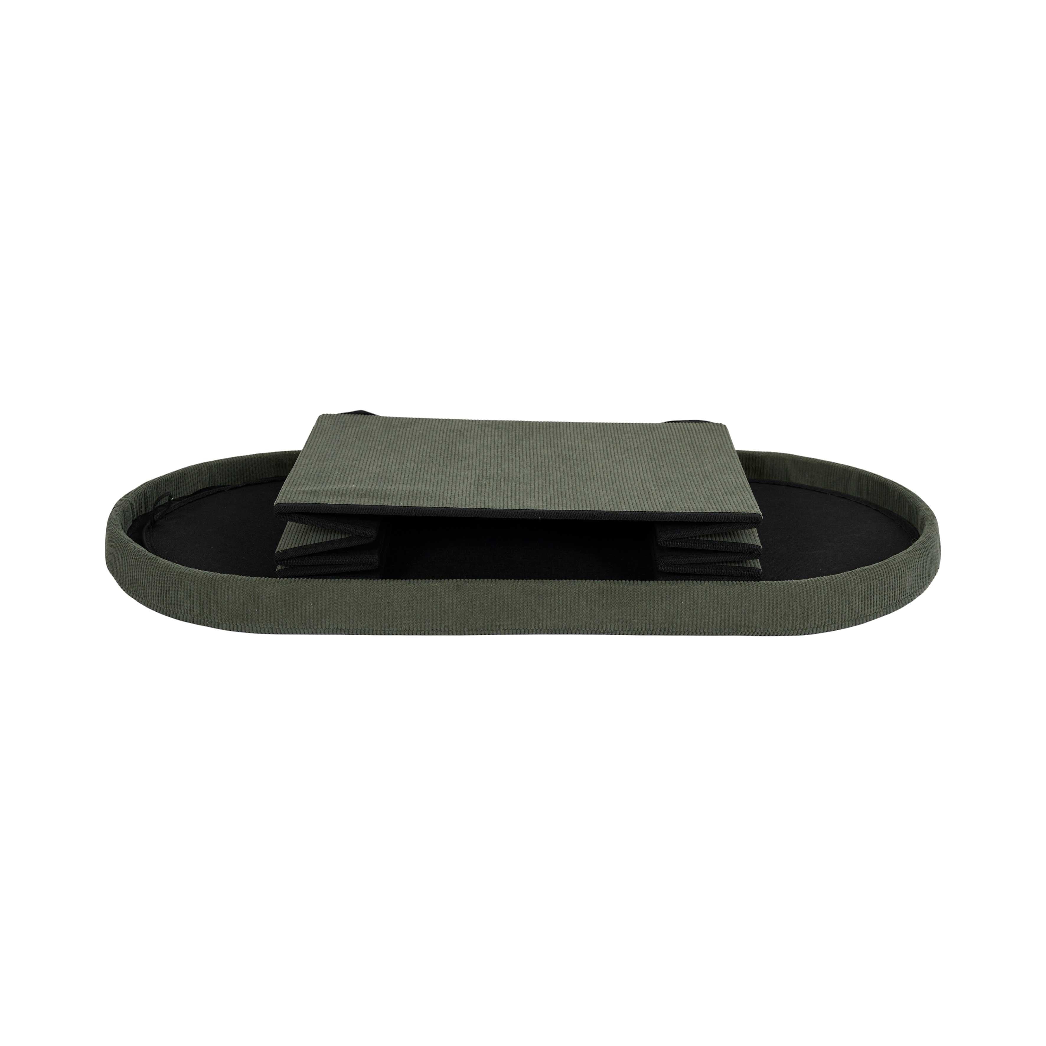 Home Deco Factory Jules coffre-banc pliable vert côtelé
