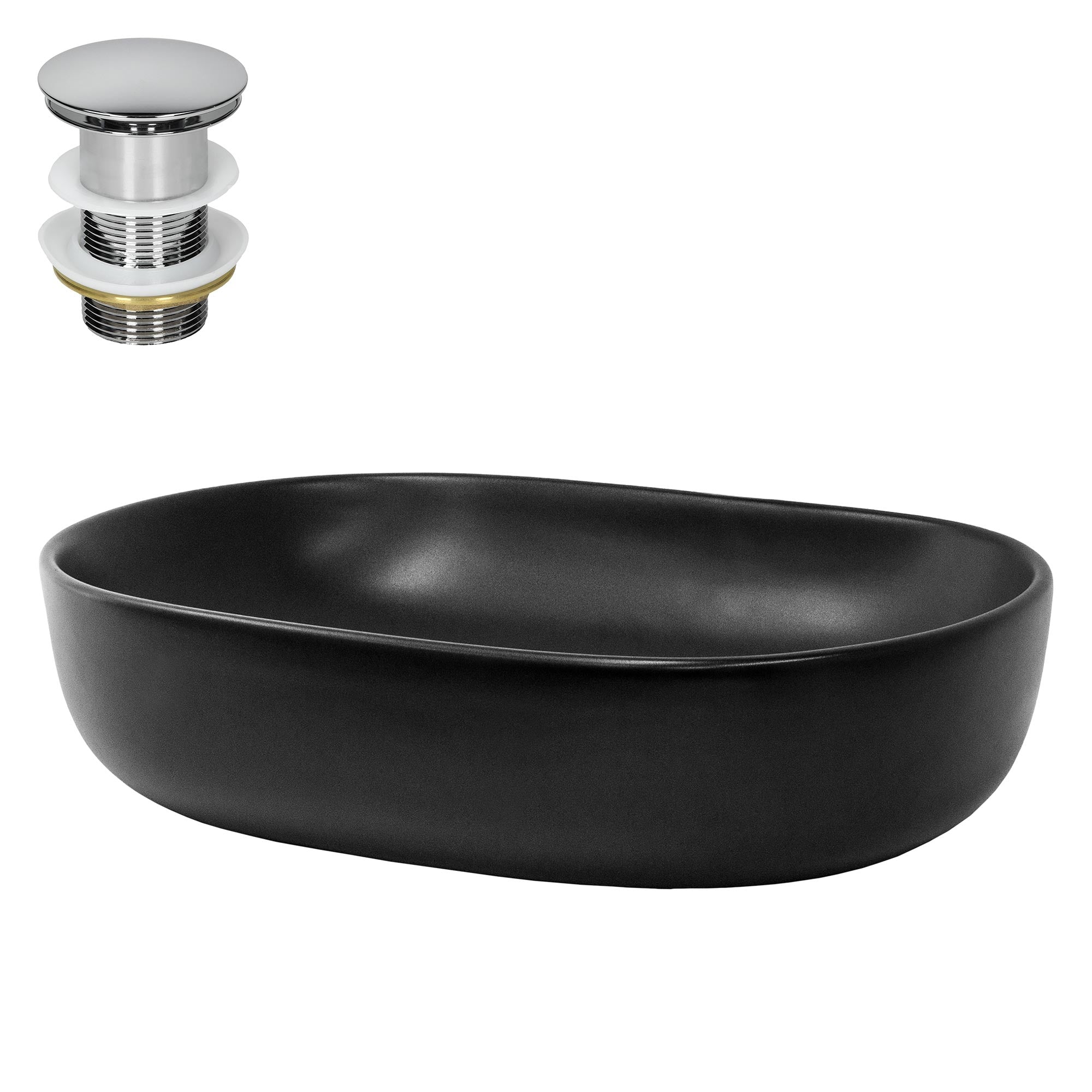 ECD Germany LuxeBath vasque à poser ronde céramique blanc