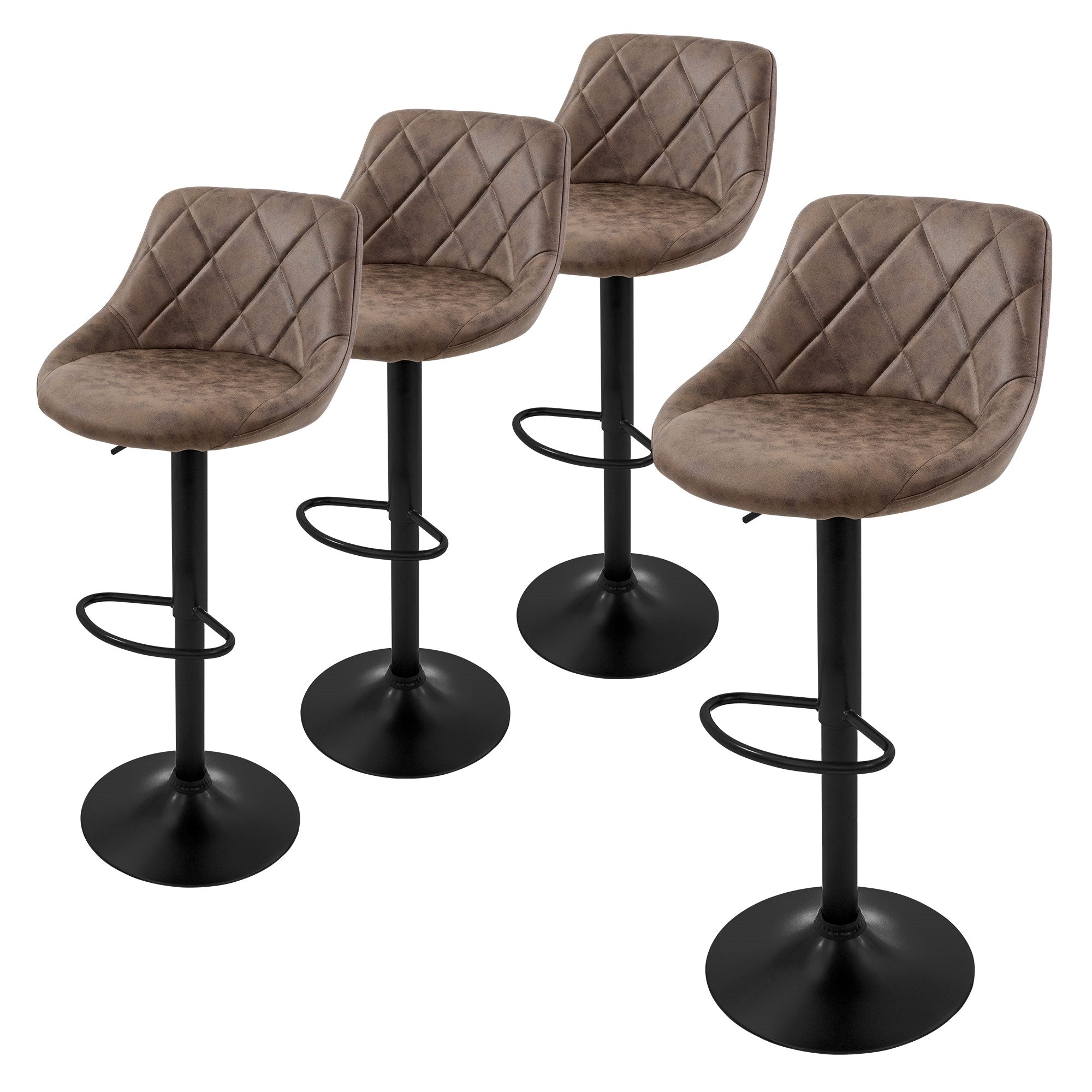 ECD Germany tabouret bar velours anthracite réglable lot 2