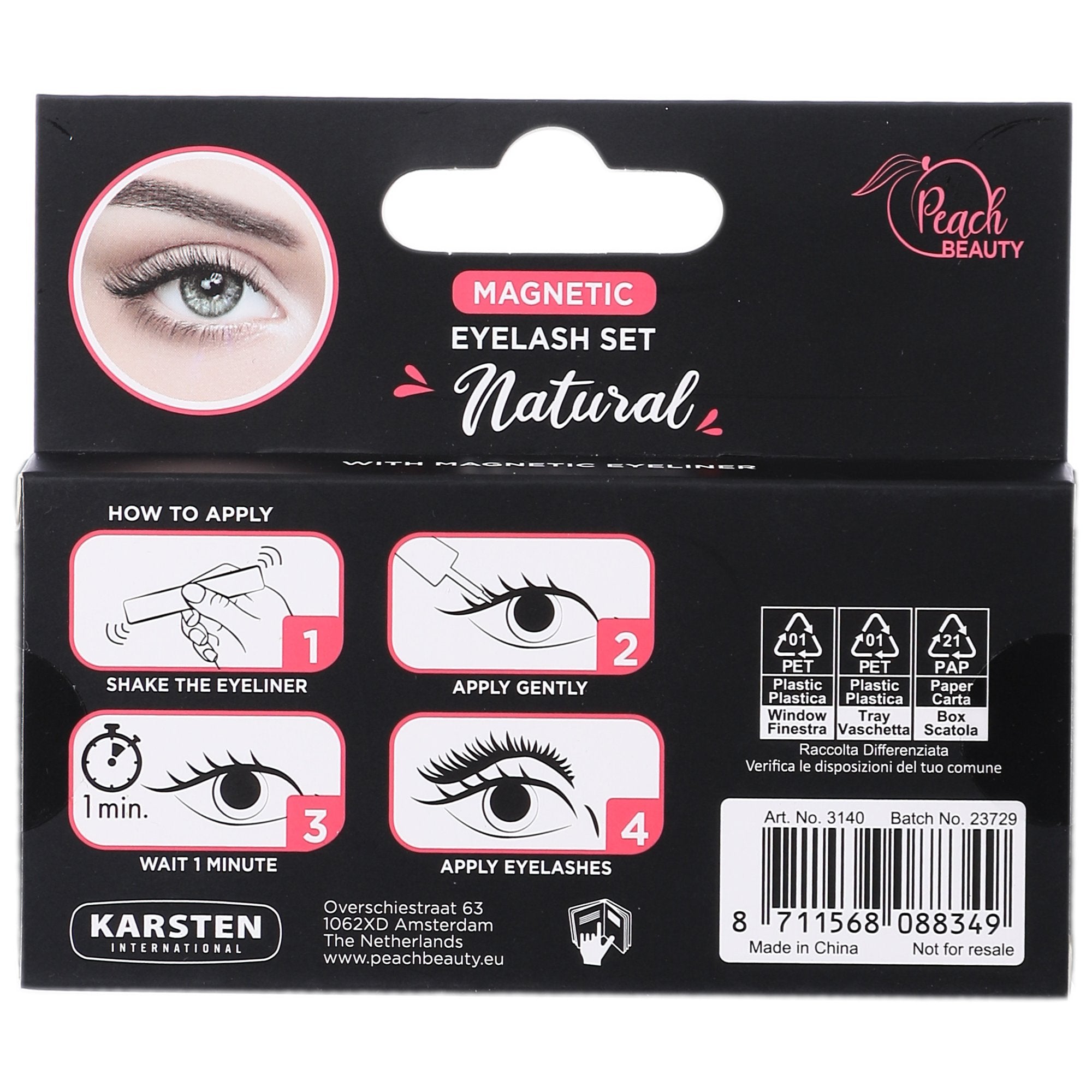 Kit 2 faux-cils magnétique avec eyeliner magnétique réutilisable