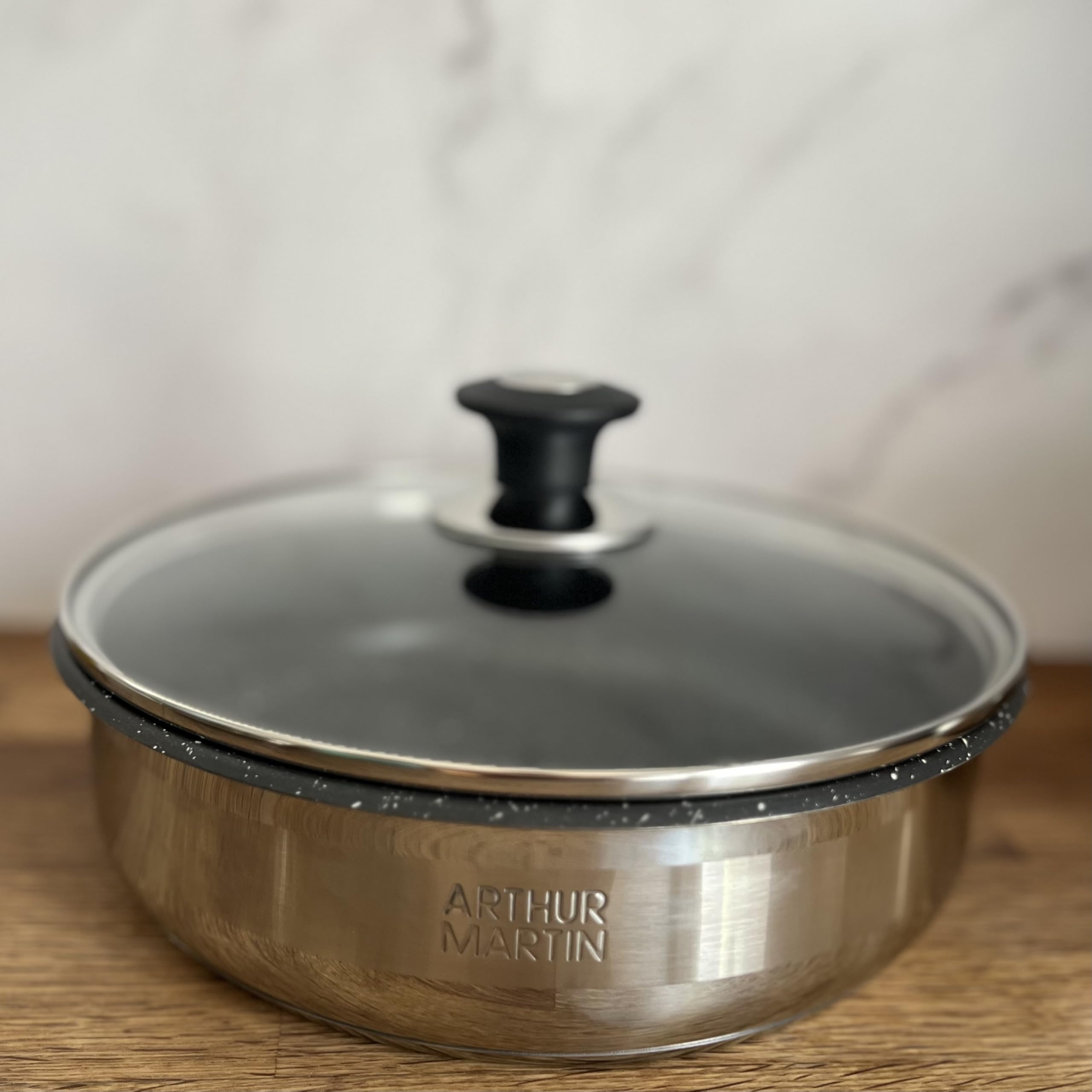 Arthur Martin AM0025 Batterie Cuisine 10 pièces inox noir induction