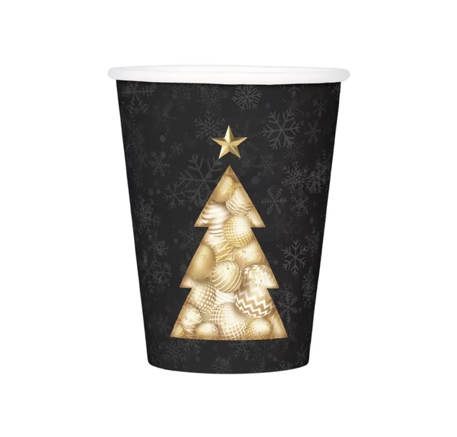 Stokomani Maison lot 10 gobelets sapin doré 25 cl