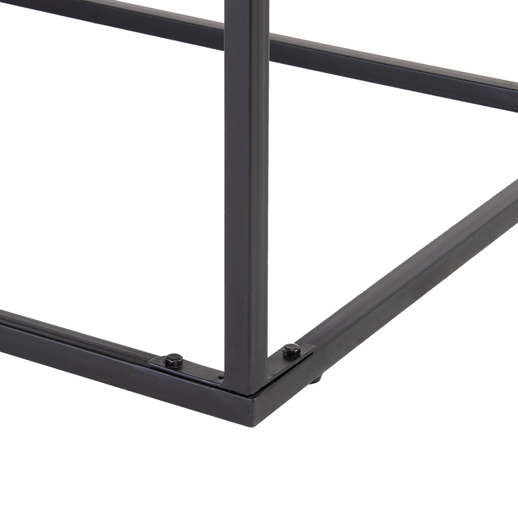 ECD Möbel table basse 120x60 gris manguier métal chevrons
