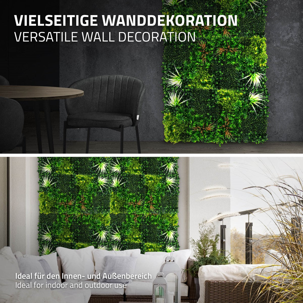ECD Germany Sunburst mur végétal vert 50x50 cm lot 4