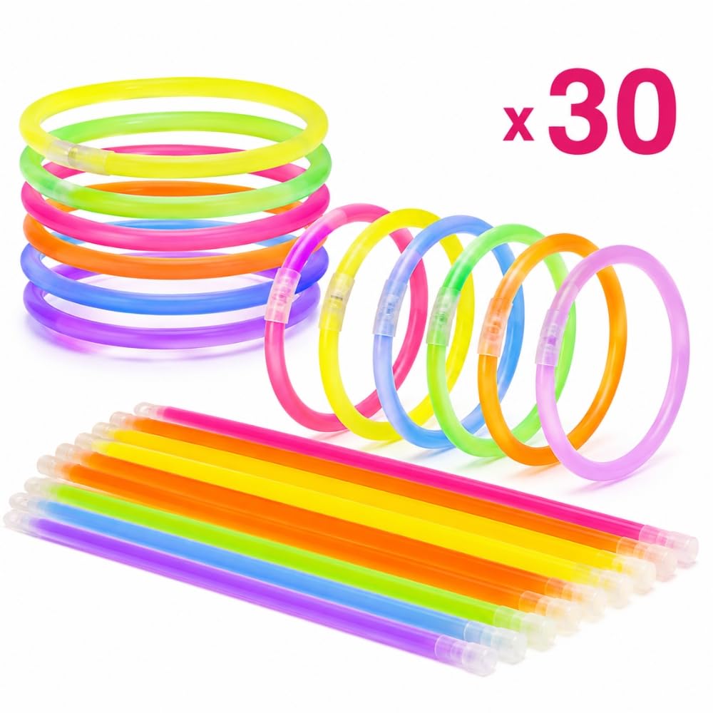 Shop-Story Loisirs bracelets lumineux fluo x30 20cm 6 couleurs