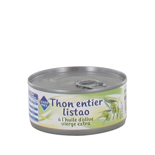 Leader Price thon entier listao huile olive vierge extra 104g