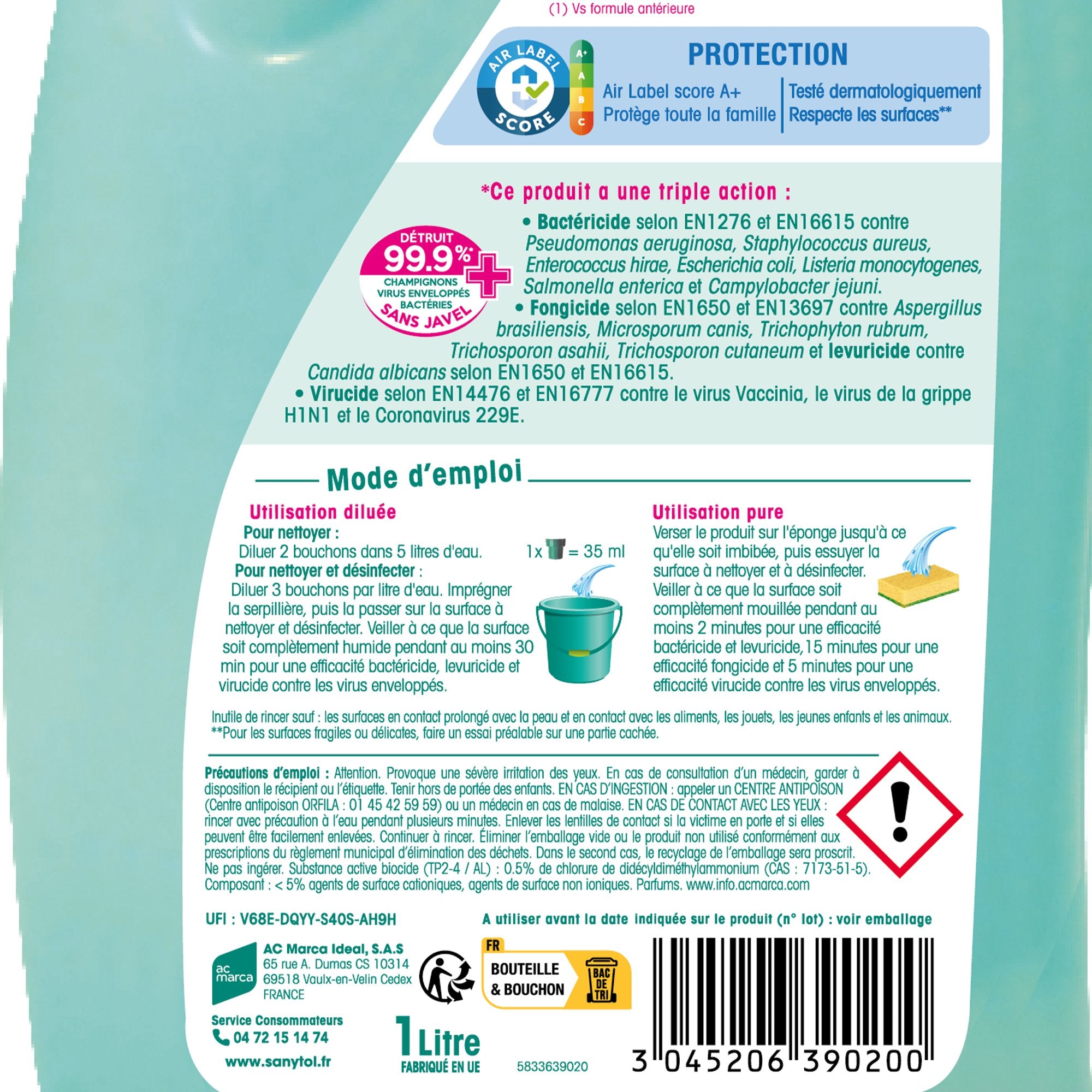 Stokomani Maison Nettoyant désinfectant sols eucalyptus