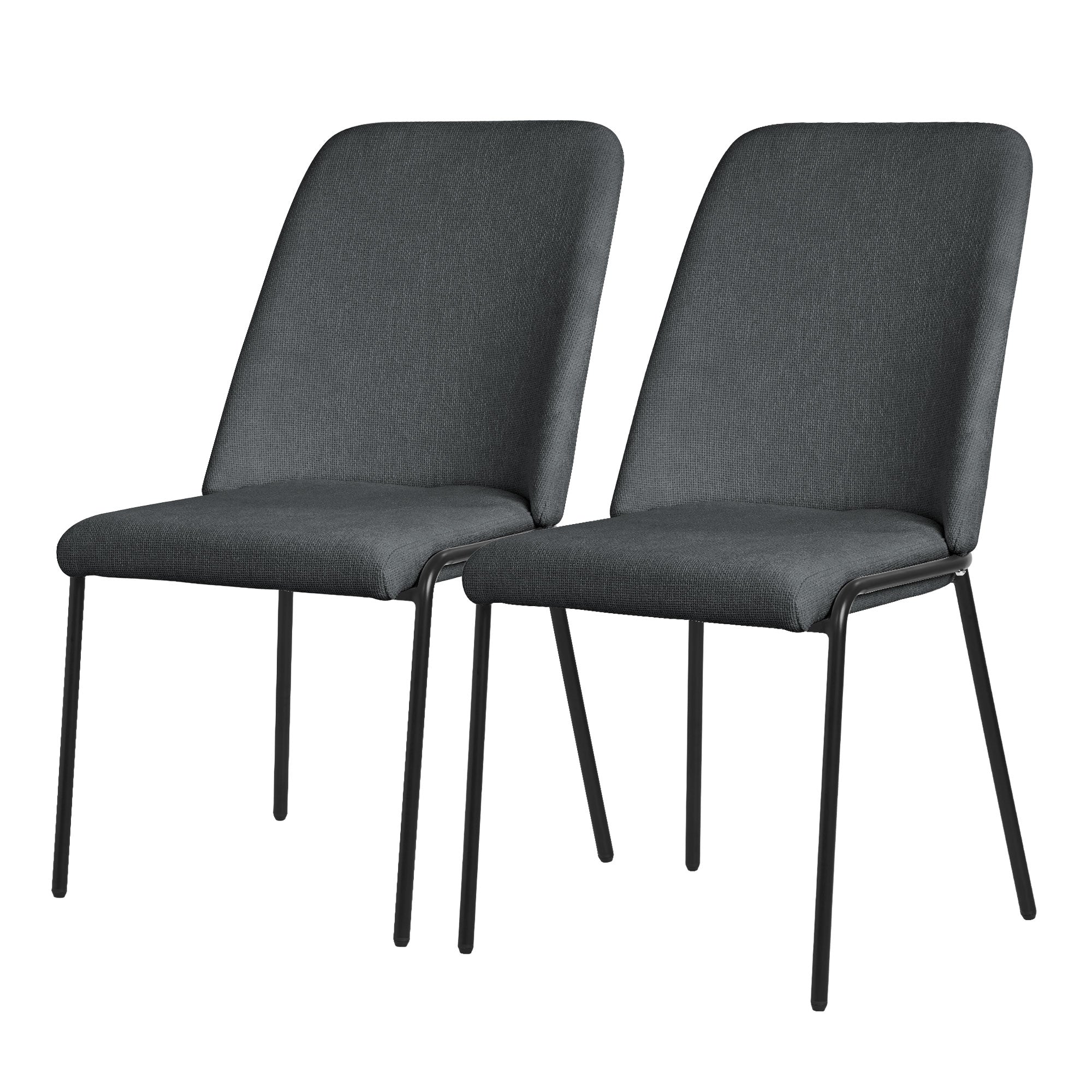 ML-Design chaise salle à manger anthracite lot de 2 tissu rembourrée