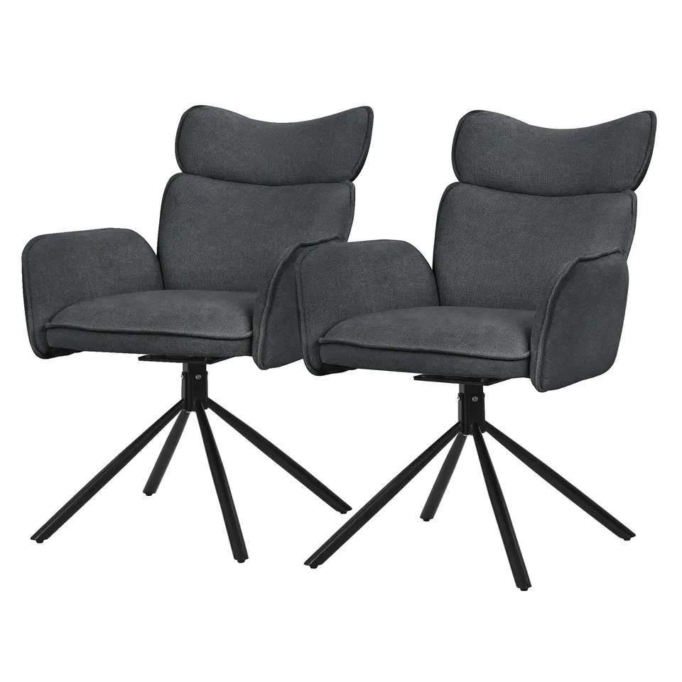 ECD Germany chaise salle à manger pivotante anthracite lot 2