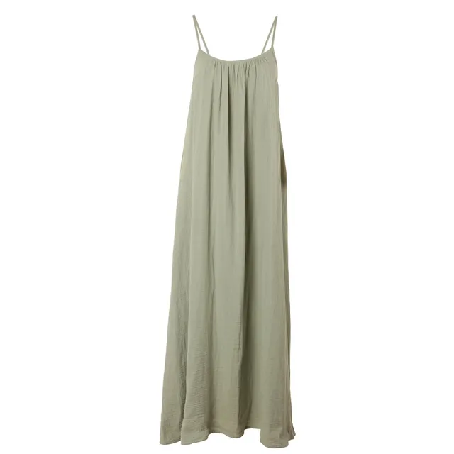 Stokomani Mode Robe gaze de coton verte 38 fluide