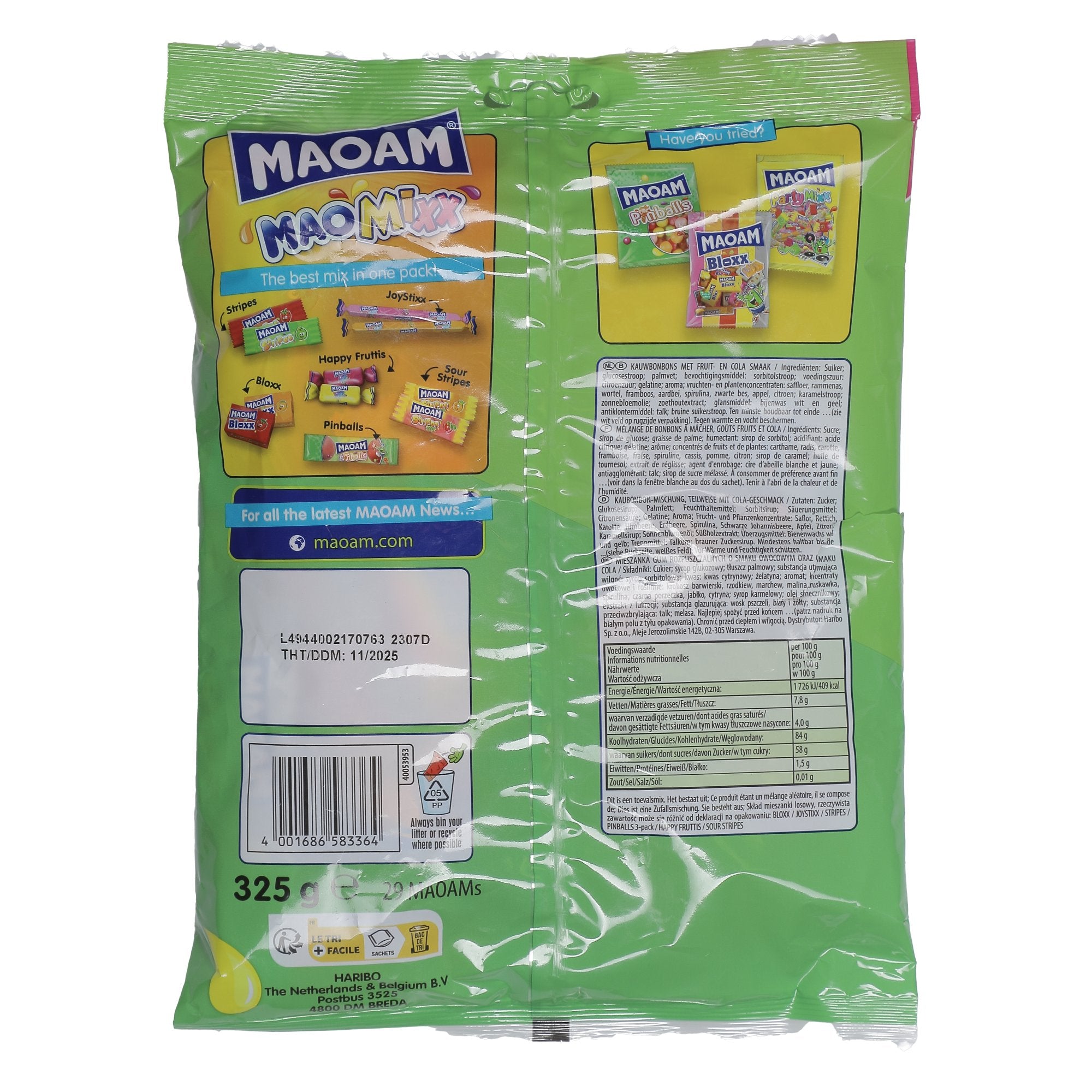 Maoam Mix sachet bonbons à mâcher aux fruits