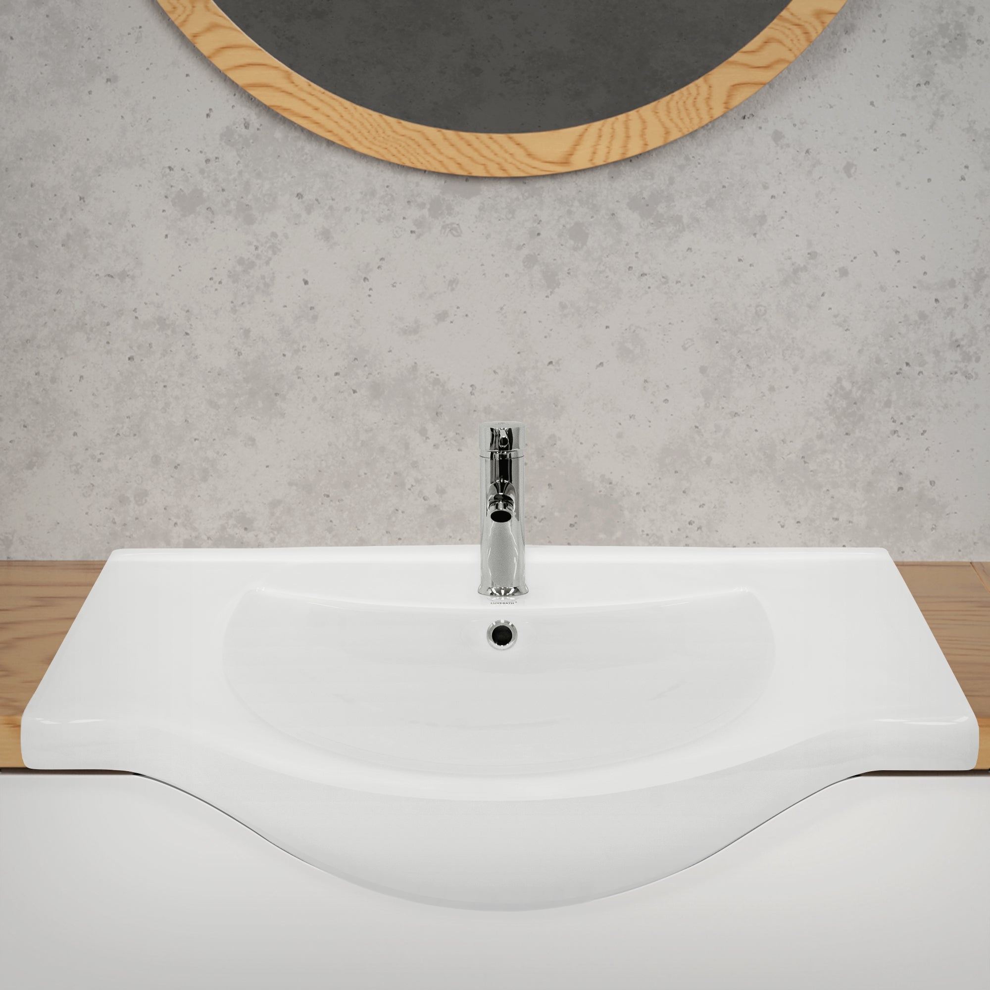 LuxeBath vasque ovale 86x51,5 cm lavabo céramique blanc