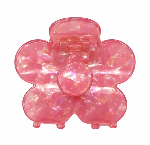 Pince à cheveux fleur rose accessoire coiffure