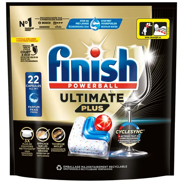 Finish Ultimate Plus 22 tablettes lave-vaisselle anti-taches