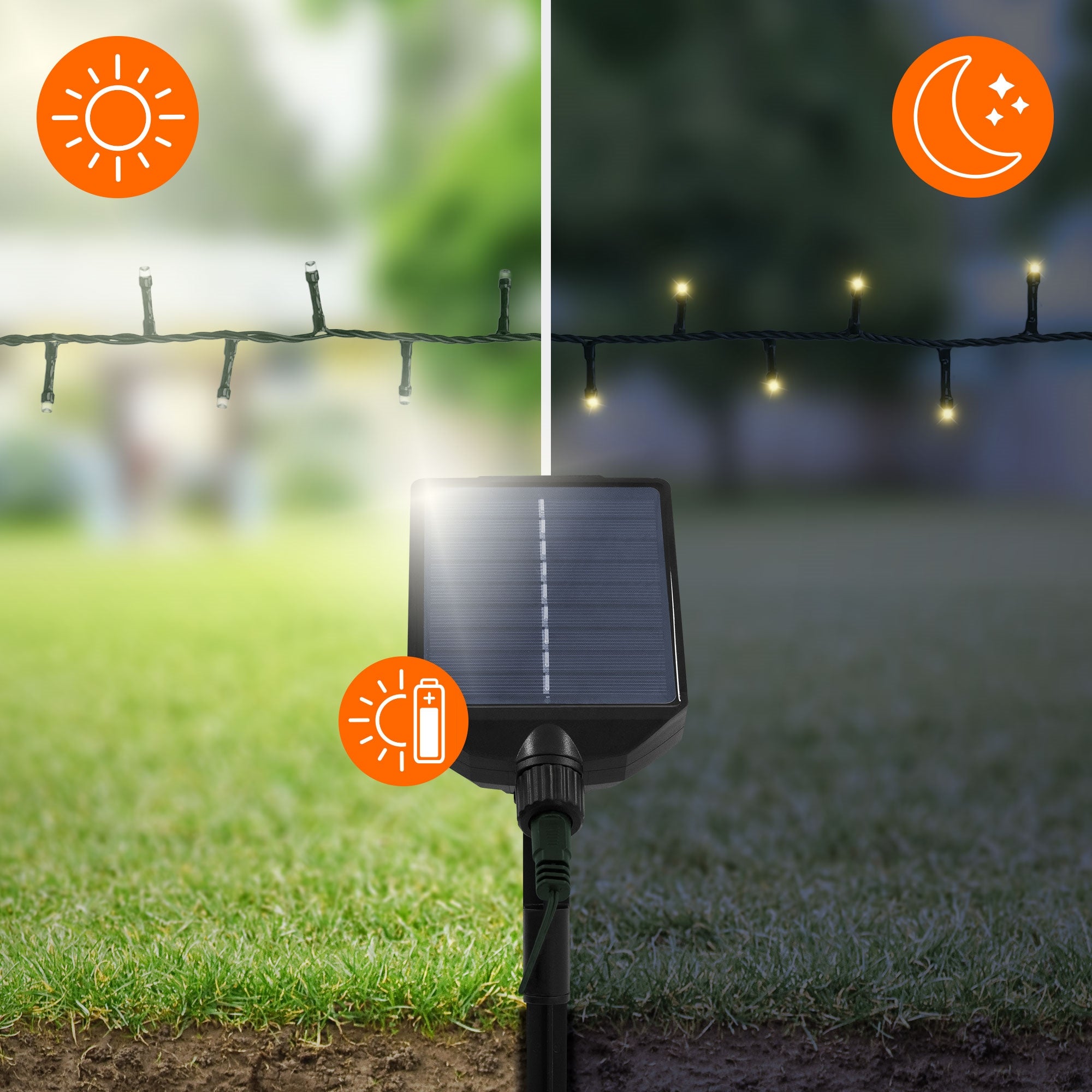 ECD Germany guirlande solaire LED 16 m 800 LED blanc chaud télécommande
