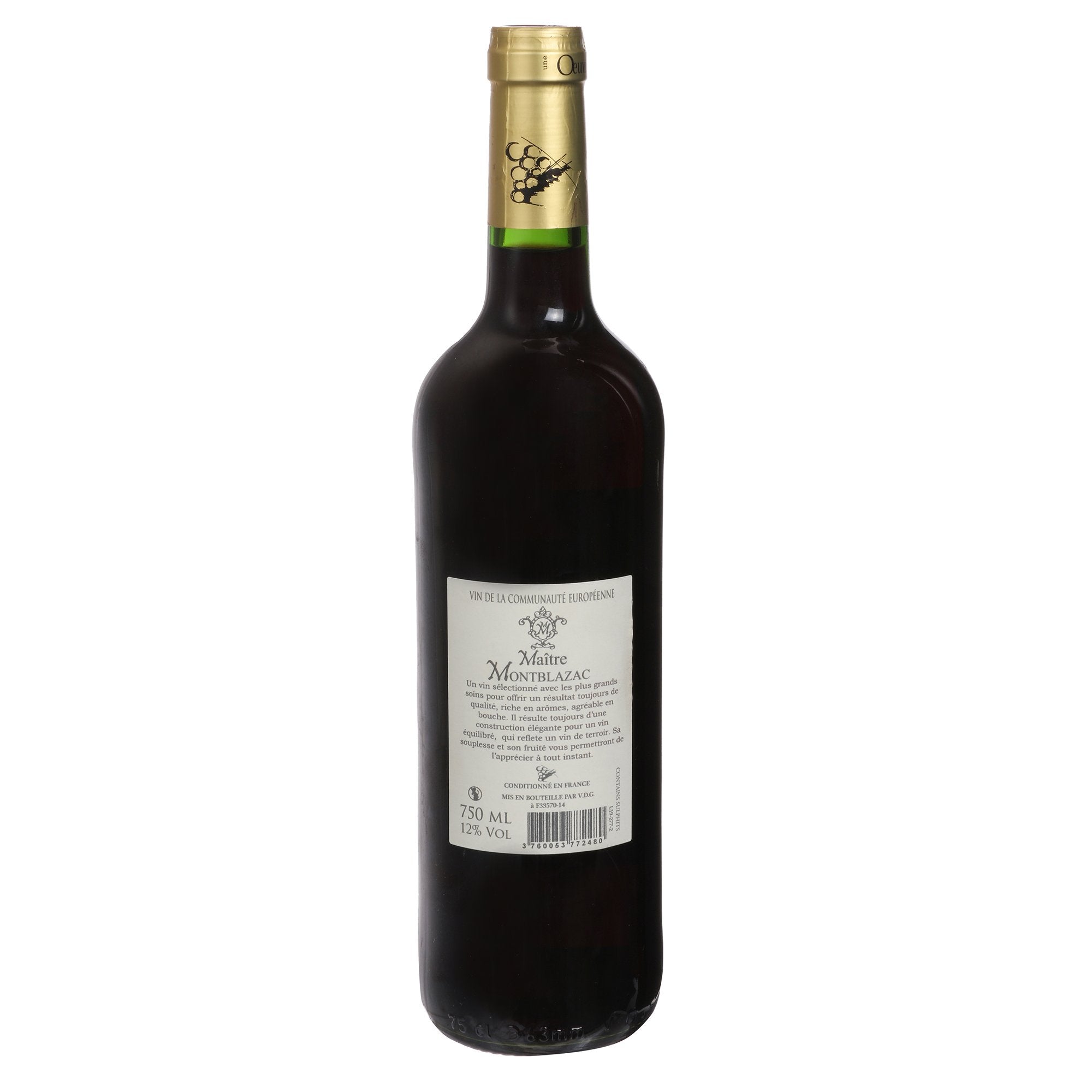 Maître Montblazac 12% vin blanc bouteille à offrir