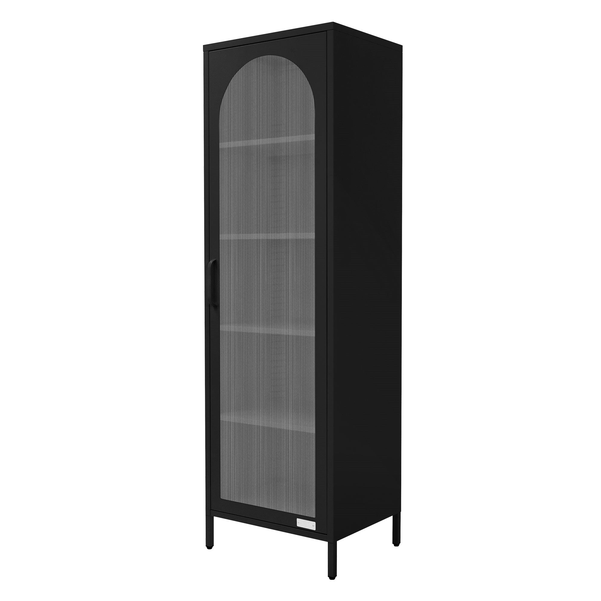 ECD Germany Möbel vitrine métal noir 45x145x35 cm