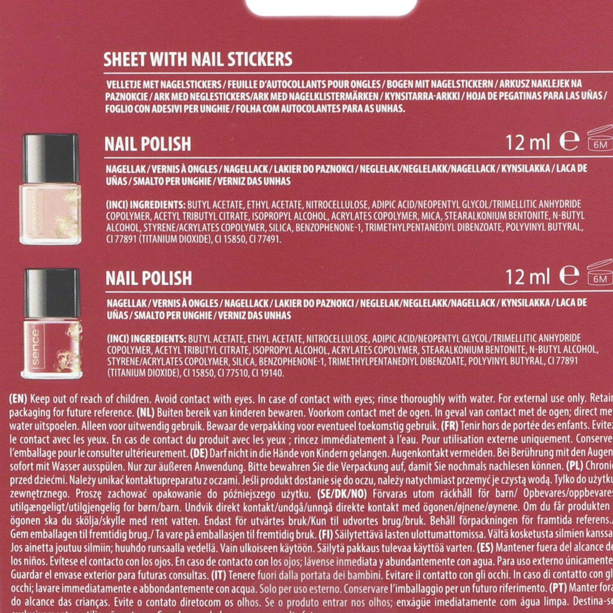 Sence coffret 2 vernis à ongles et autocollants