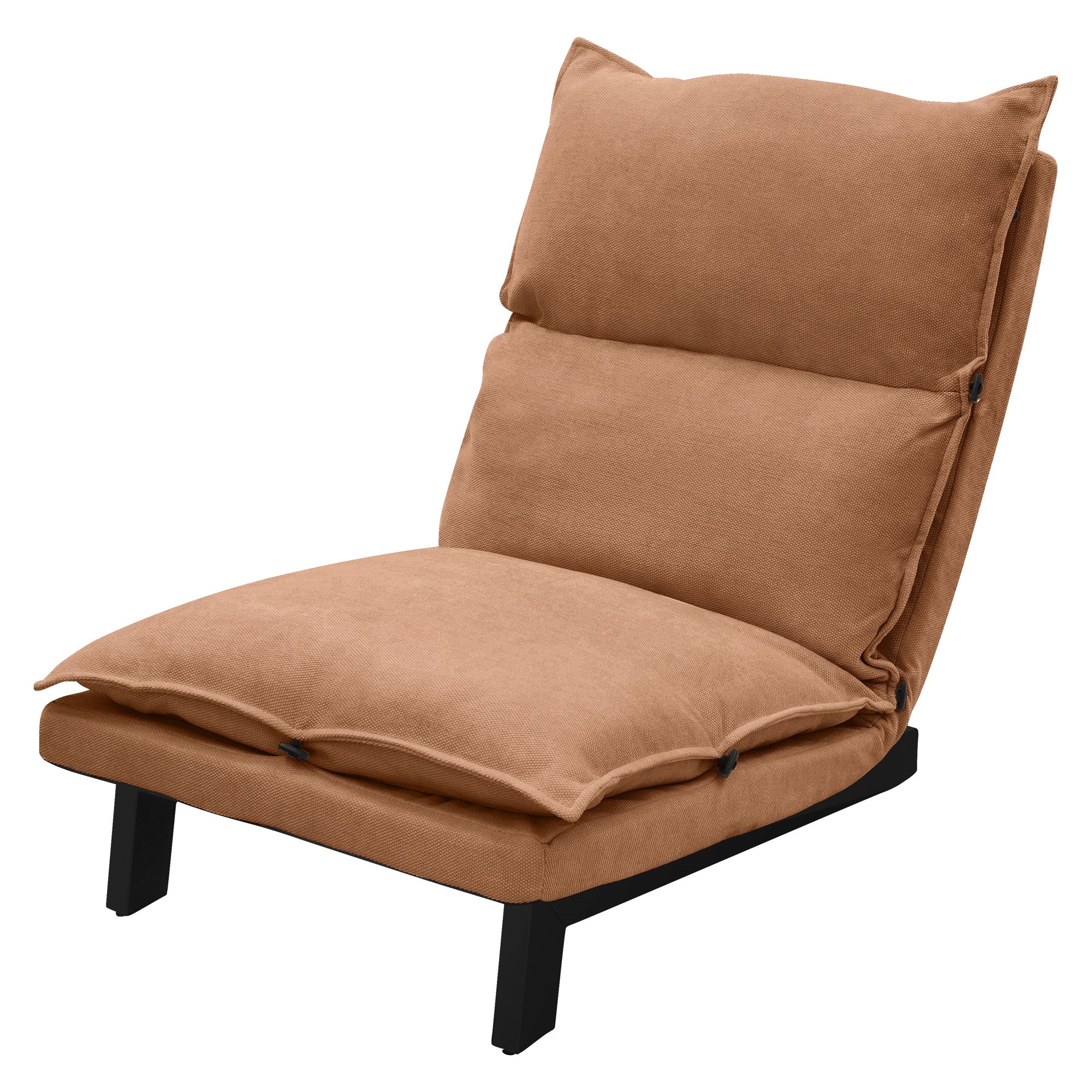 ECD Germany fauteuil de sol lin beige dossier réglable 73 cm
