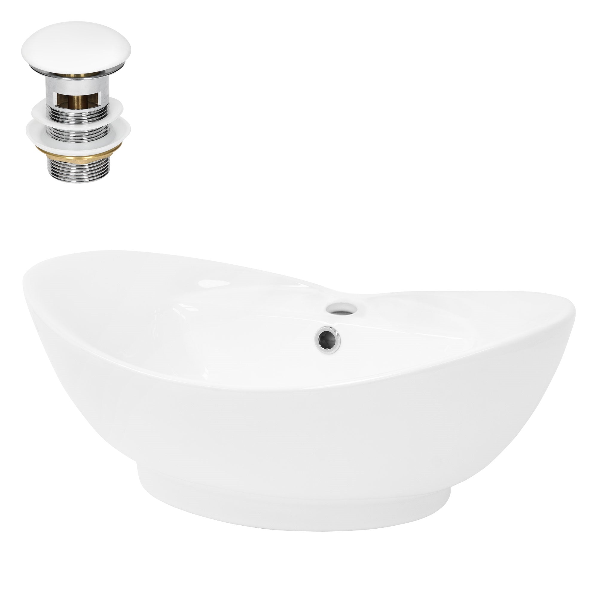 ECD Germany LuxeBath vasque ovale 59 cm noire céramique