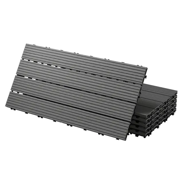 ECD Germany Garten dalle terrasse WPC anthracite 60x30 cm lot 30