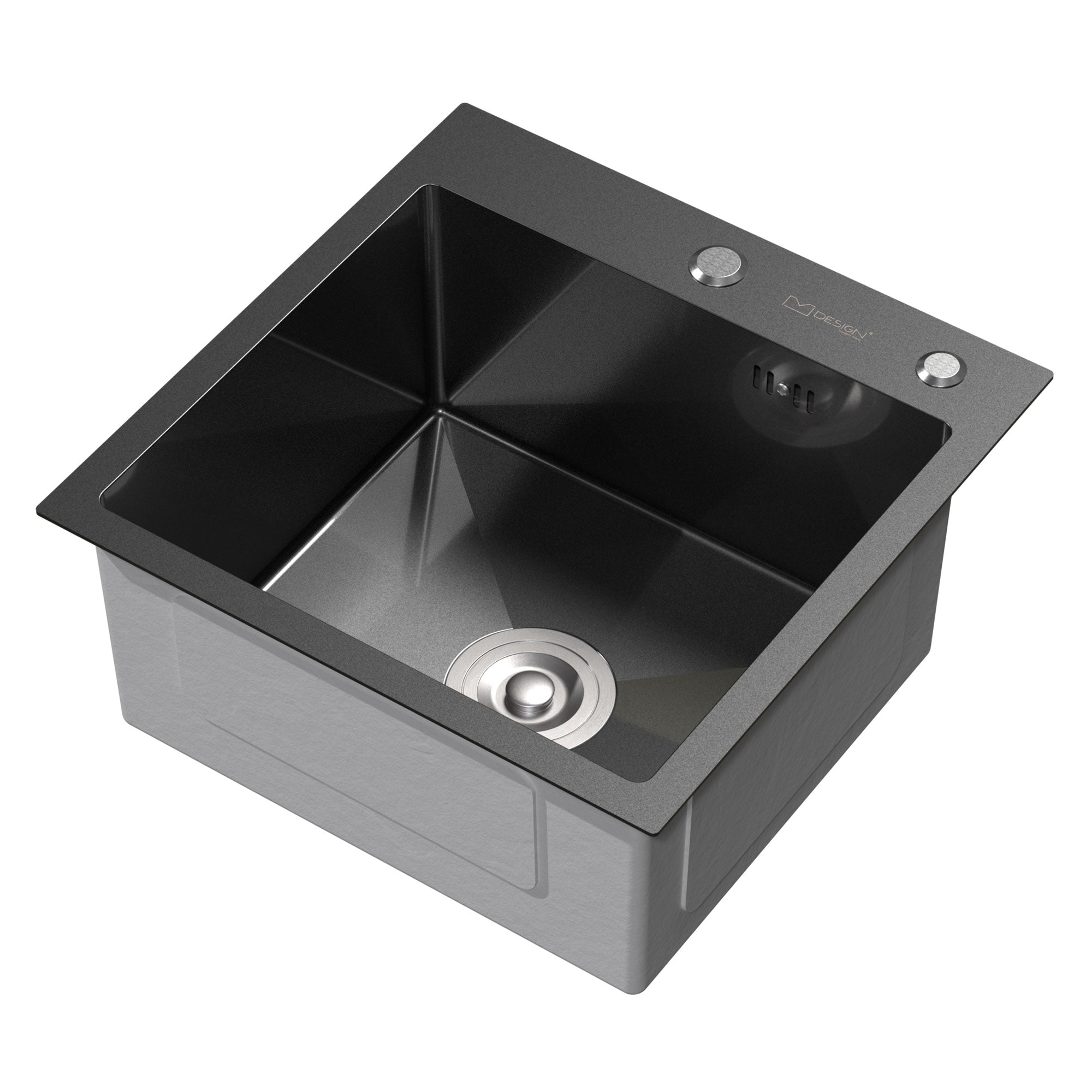 ECD Germany Sanitär évier inox encastrable argent 45x45 cm 1 bac