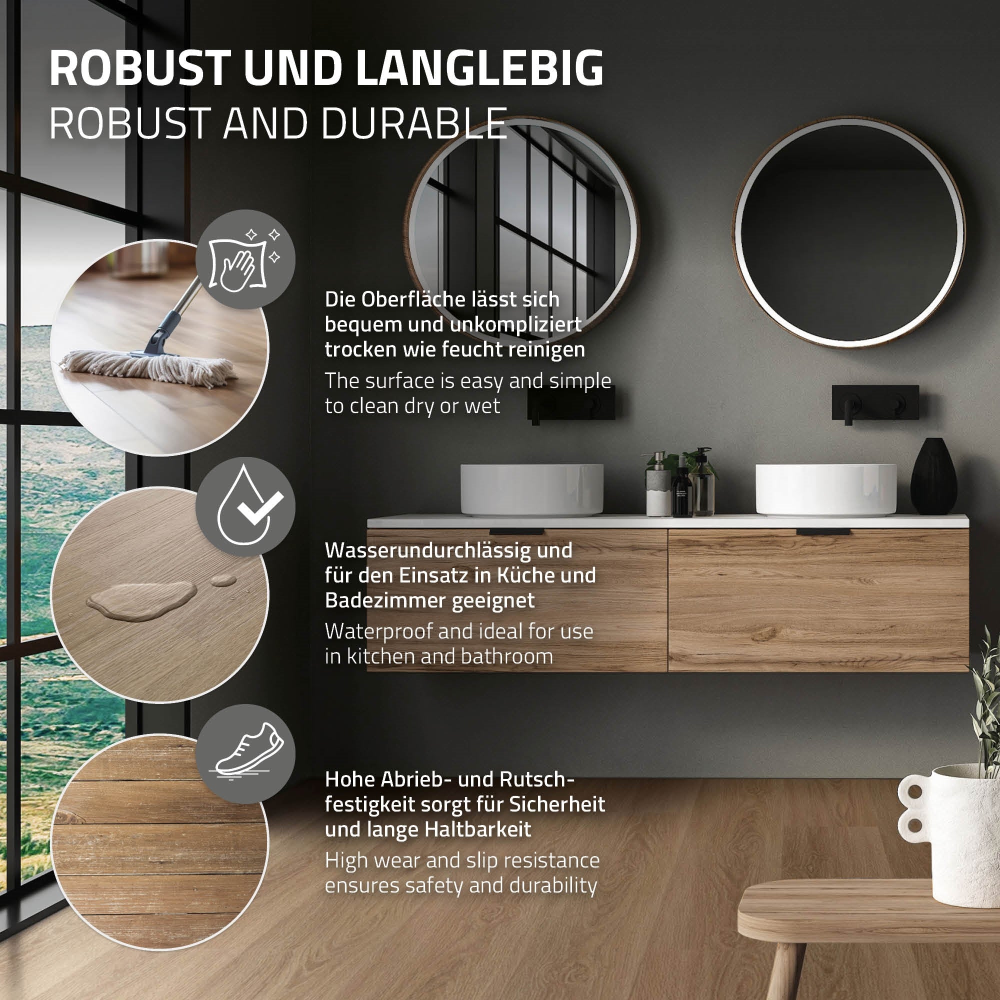 ECD Germany Sol Vinyle Chêne Golden Hour 1,54 m²