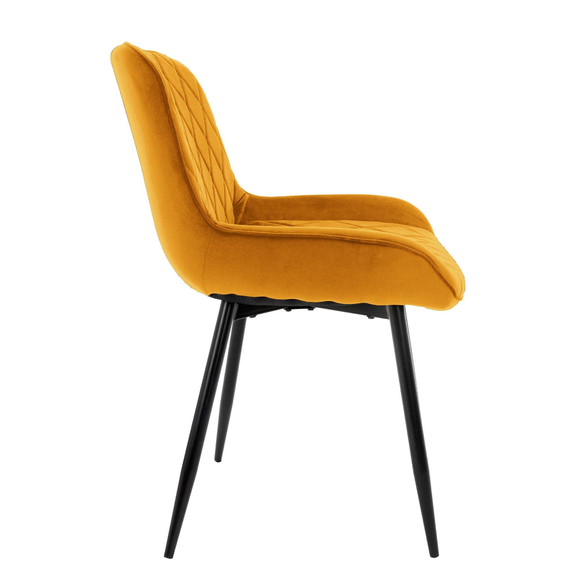 ECD Germany Möbel chaise velours moutarde lot 6 losanges