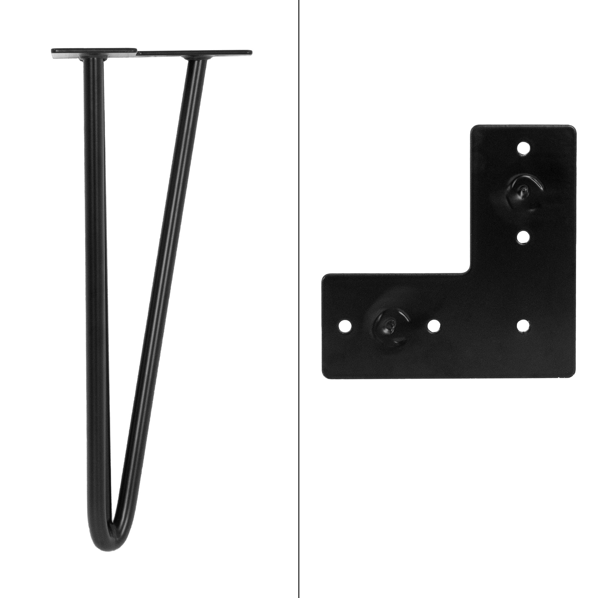 ECD Germany Möbel ML-Design pieds de table noir 71 cm acier