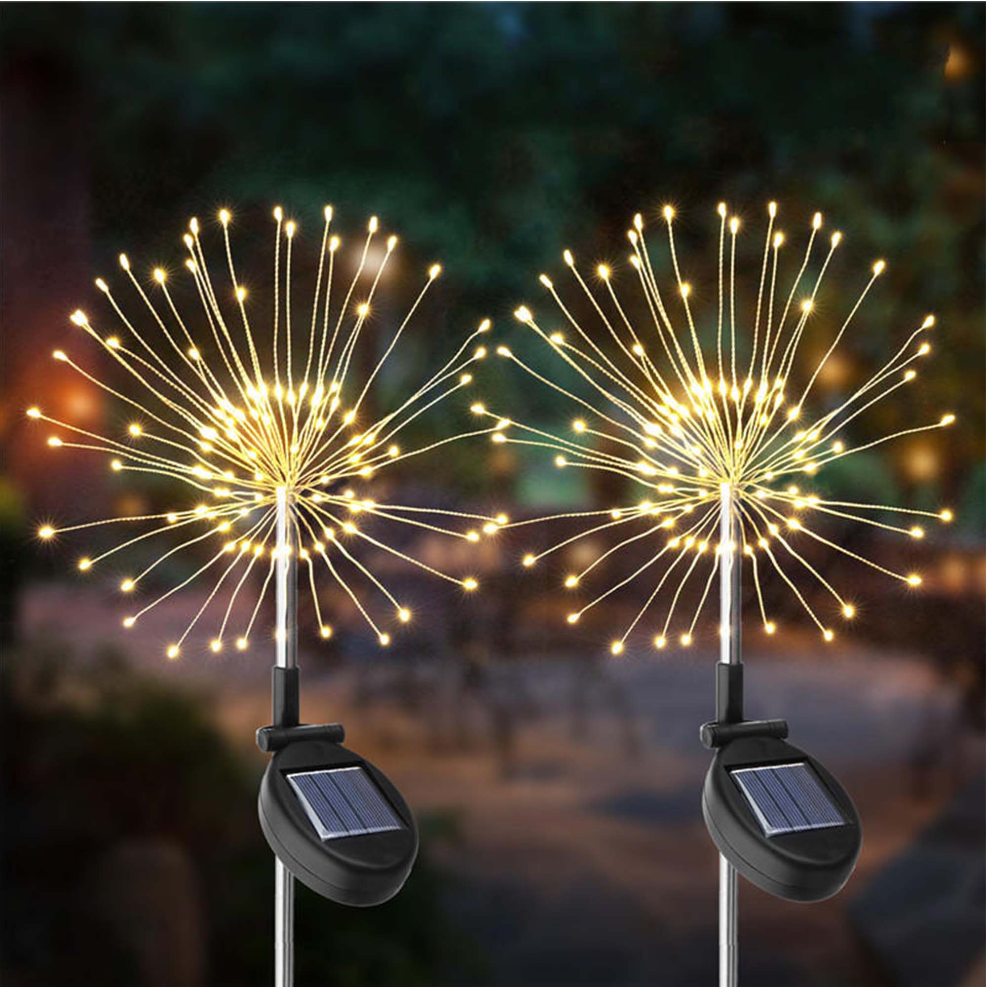 Red Deco Fireworks Spike lampe solaire lot de 2 blanc chaud 97cm