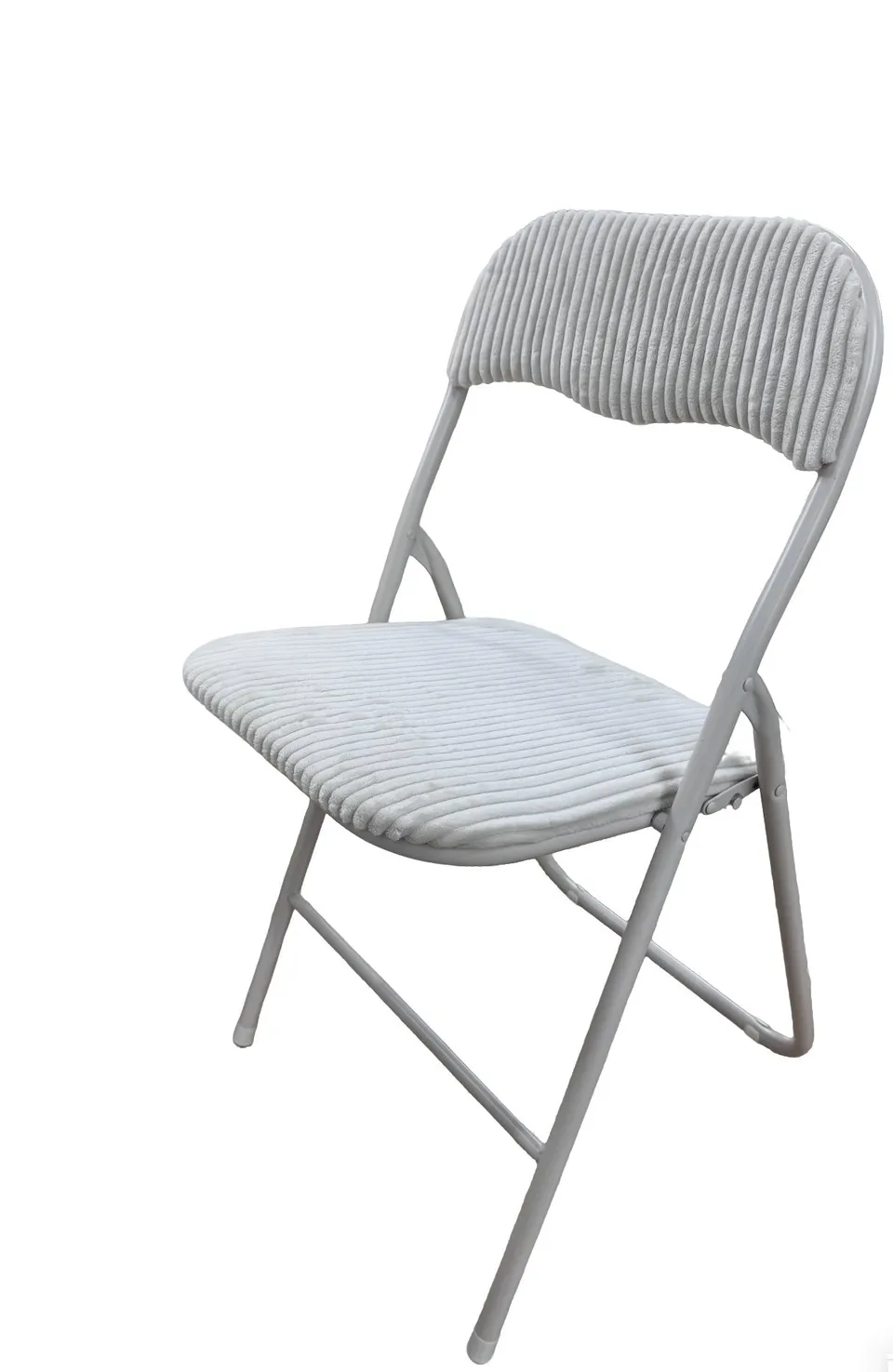 Stokomani Maison chaise pliable velours côtelé gris