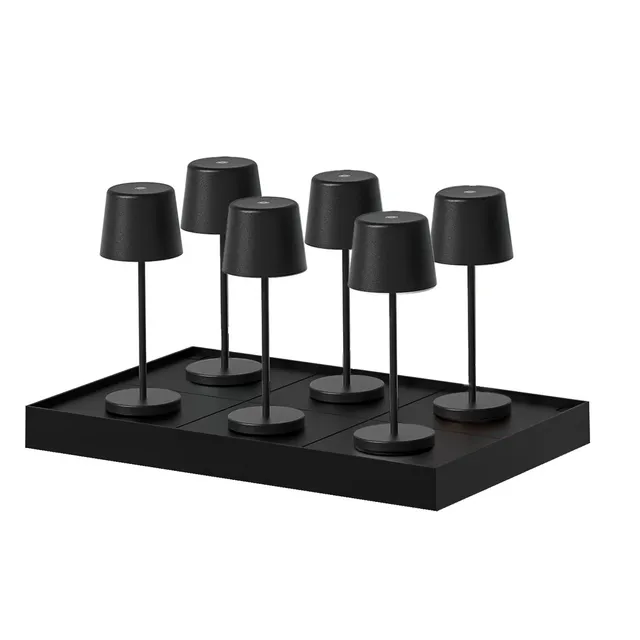 Red Deco Kelly Mini Black lot 6 lampes table sans fil H22cm