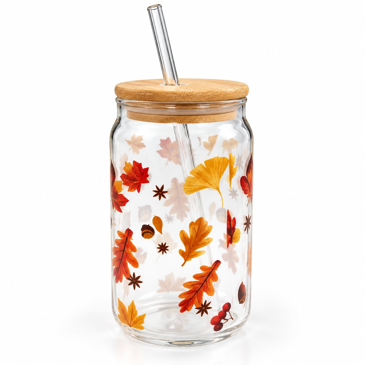 Cook Keen gourde verre 485 ml paille et couvercle bambou