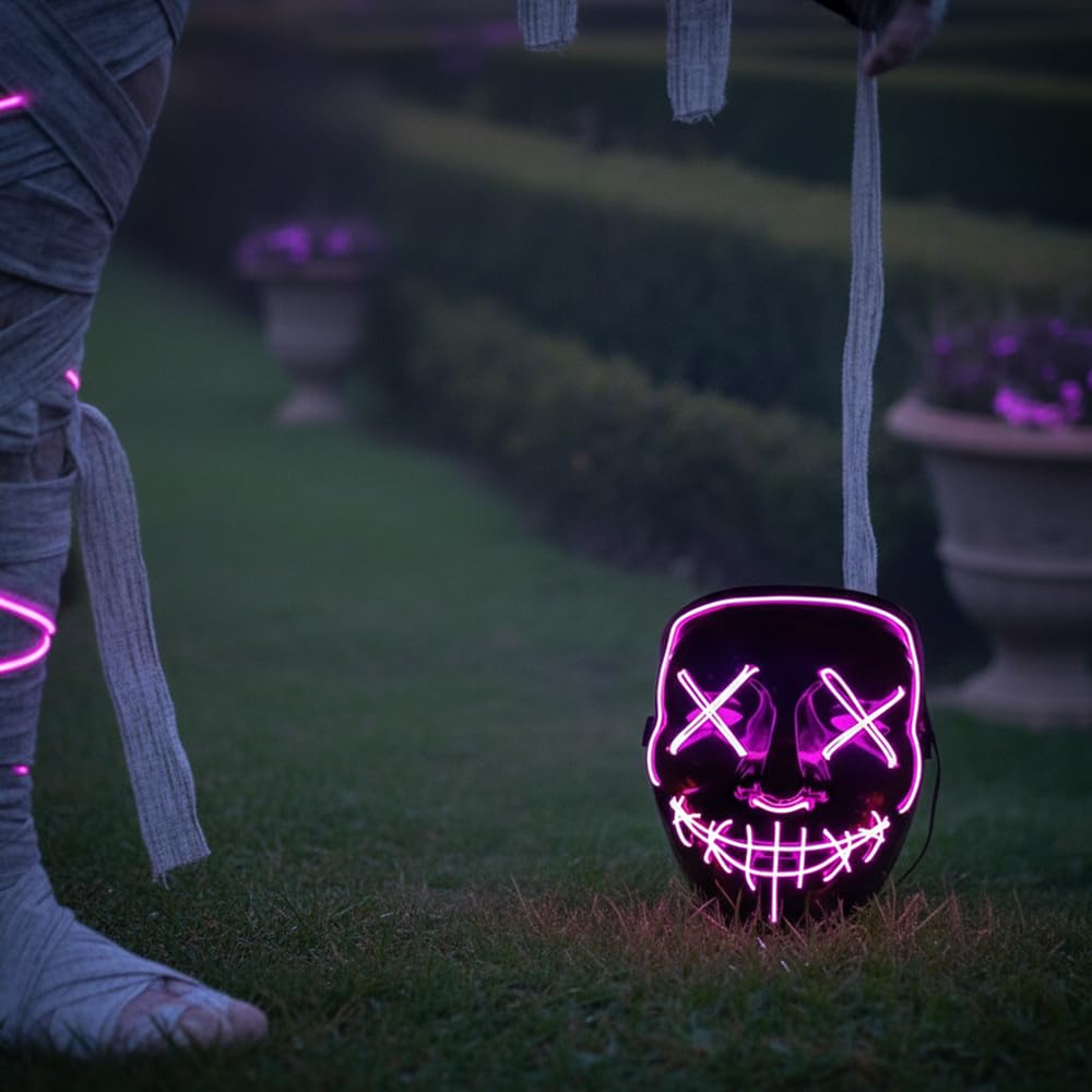 Shop-Story Nightmare Masque LED Fuchsia Halloween