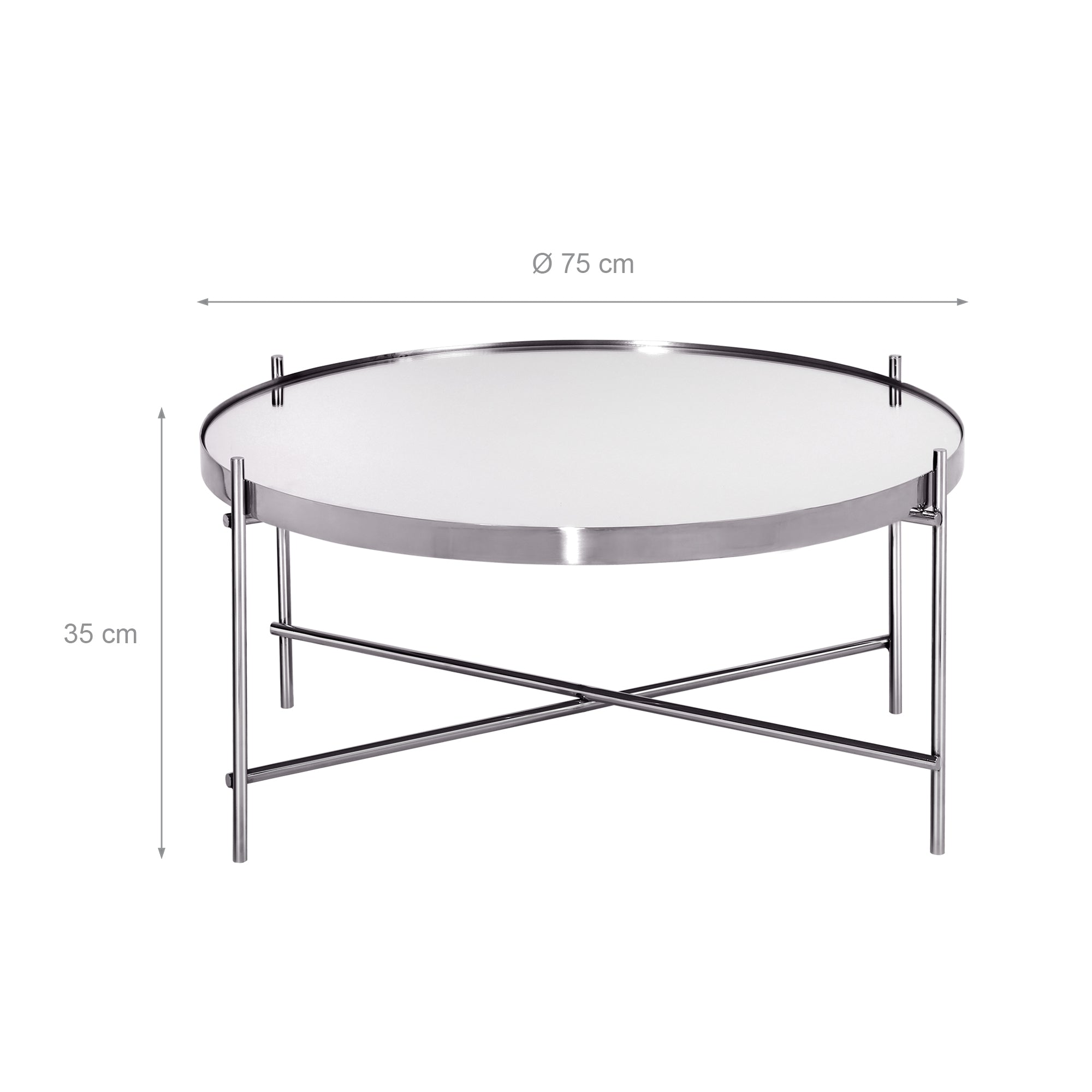 WOMO-DESIGN Tucson table basse ronde 75x35 cm verre