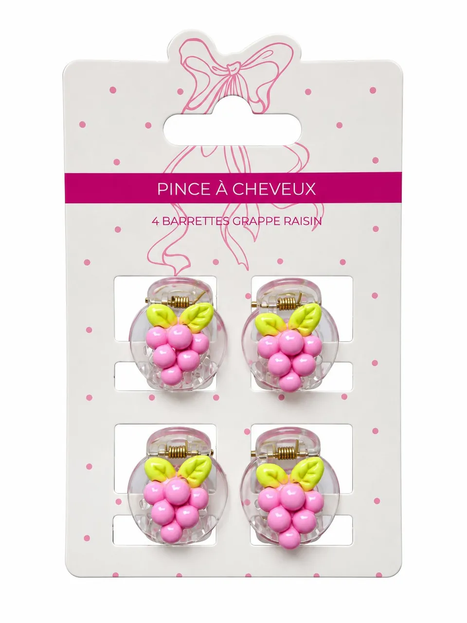 Stokomani lot 4 barrettes grappes de raisin cheveux enfant