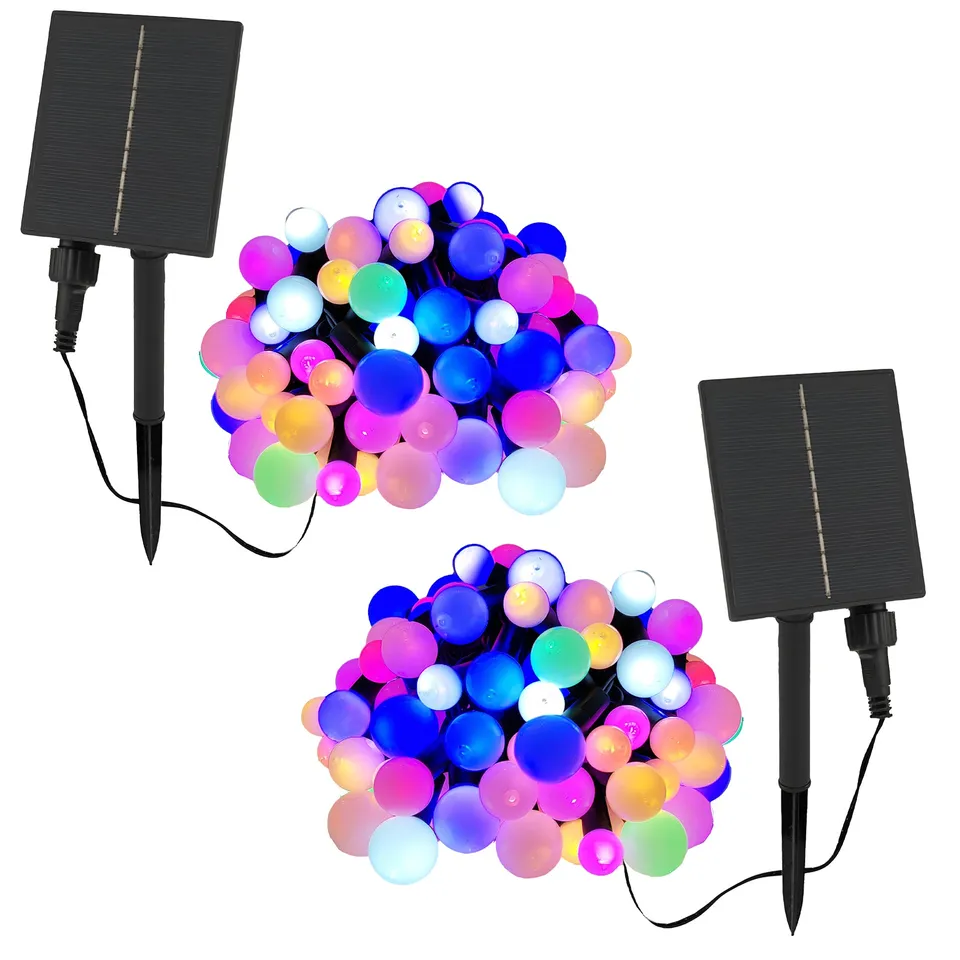 Red Deco Billy RGB lot 2 guirlandes solaires 8m multicolore