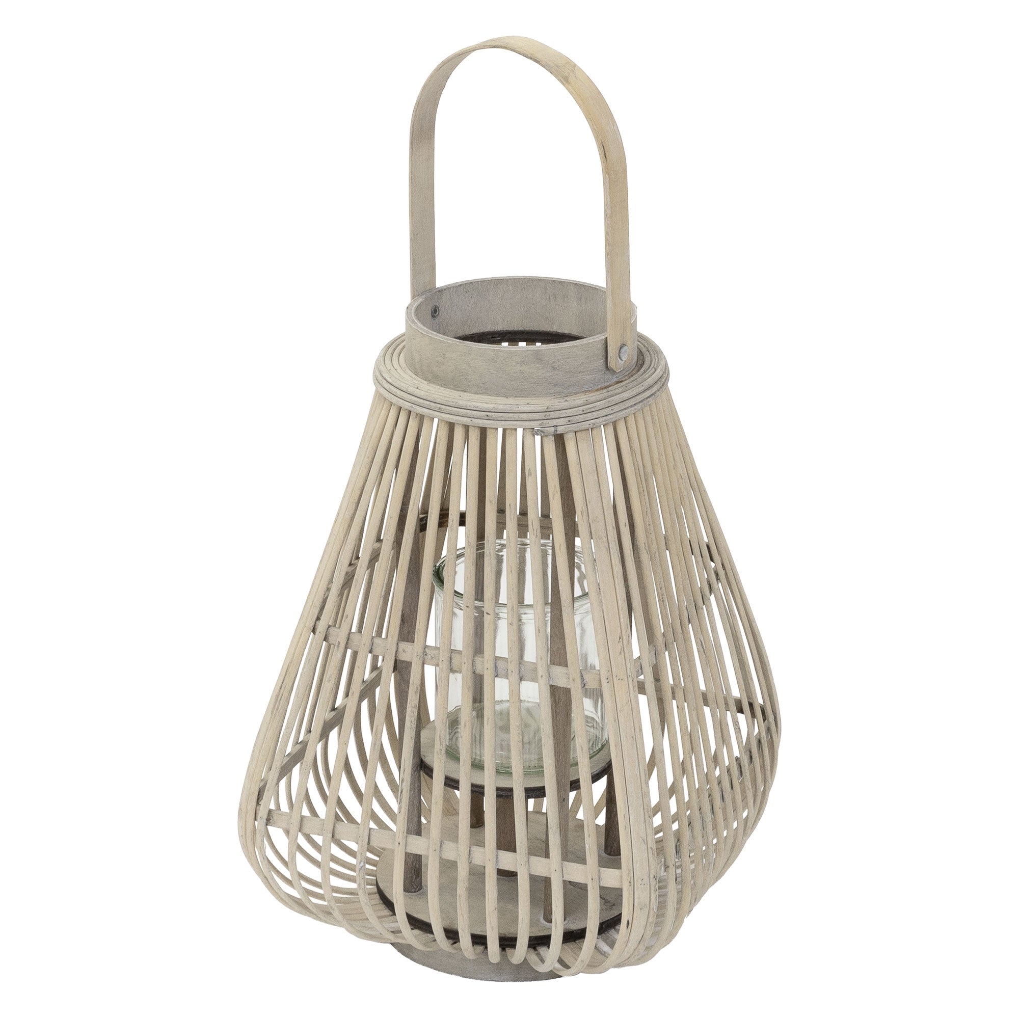 ECD Germany Garten lanterne bambou 50 cm photophore bois