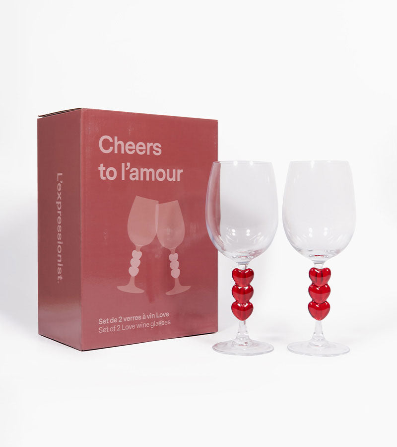 L'avant gardiste Vaisselle & Table Fun coffret 2 verres à vin Love